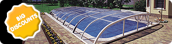 Big discounts for swimming pool roofs
